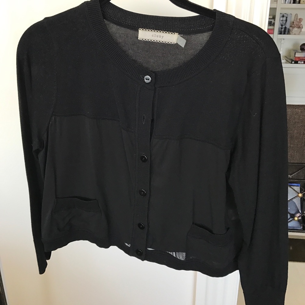 Black cluny button down sweater