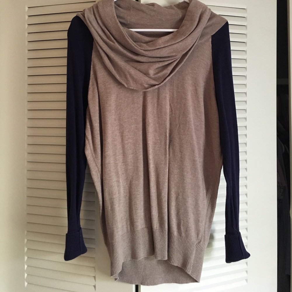 Ruby Moon color block cowl neck sweater