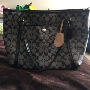 Coach purse, grey and black