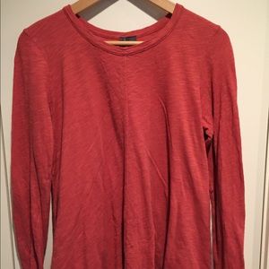 Anthropologie coral long sleeve swing top