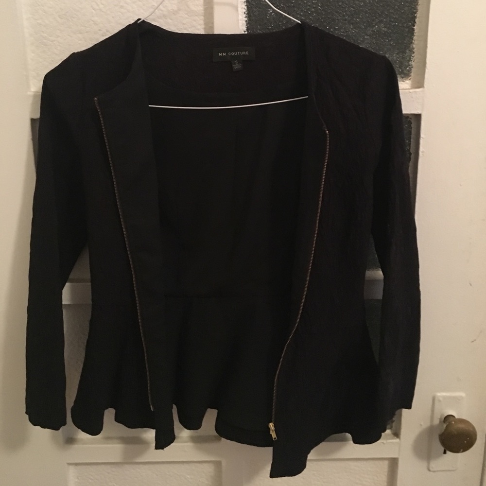 Black peplum blazer