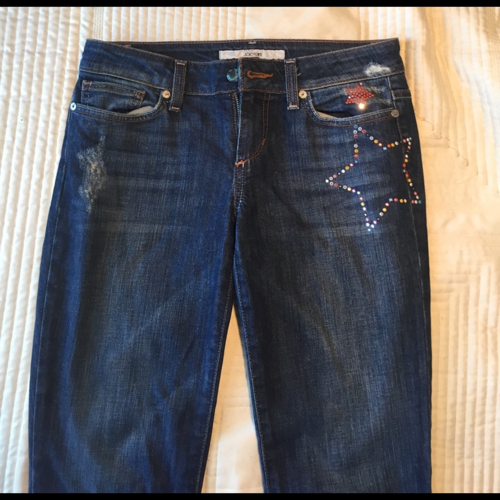 Joe's jeans distressed jeans with embellishment