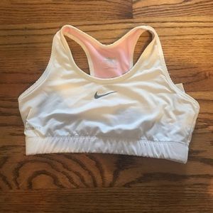 White Nike sports bra