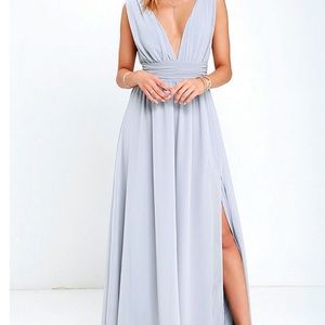 Lulu's Heavenly Hues Light Grey Prom/Maxi dress