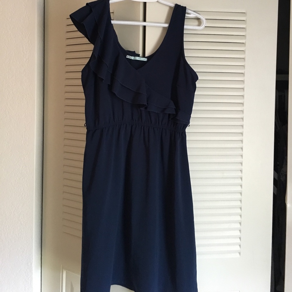 Simple Maurice's ruffle sleeve navy dress