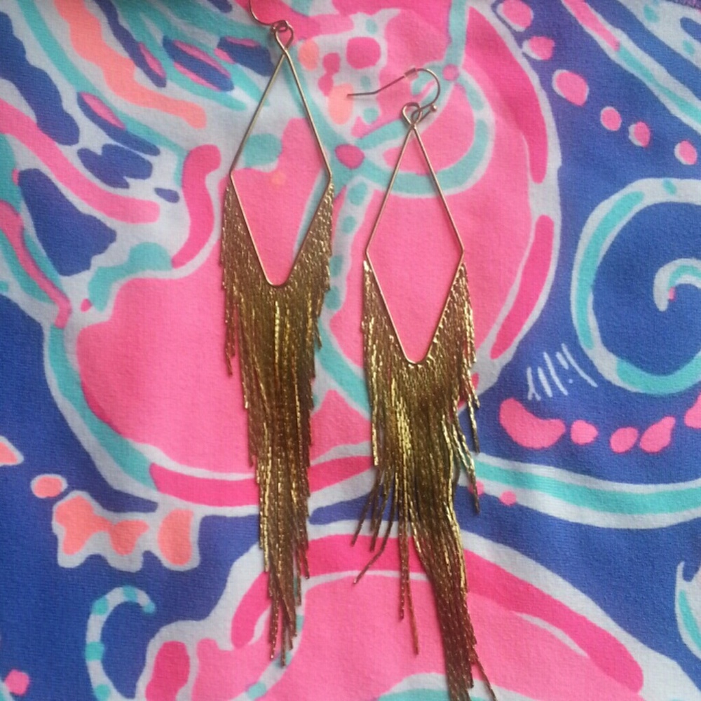 Gold fringe earrings