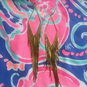 Gold fringe earrings
