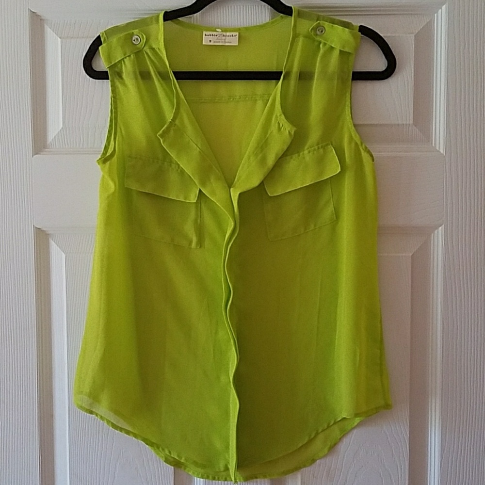 Lime green sleeveless shirt