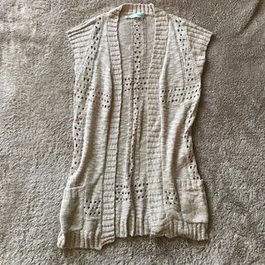 Short sleeve tan sweater