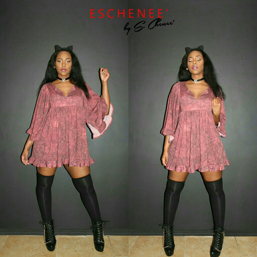 Peasant Tunic / Dress Stonewash