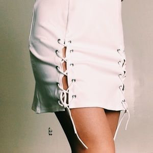 Off The Shoulder Lace Up Dress