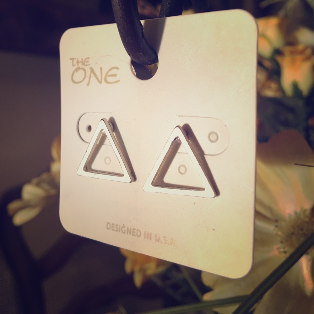 Silver Triangle post earrings