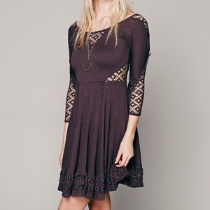 Free People To the Point Grey Mini Dress EUC XS