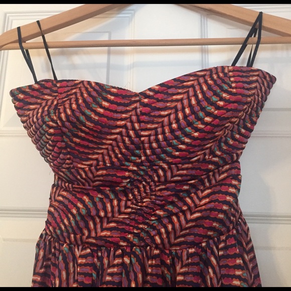 Bar III silky strapless patterned dress - Picture 2 of 5