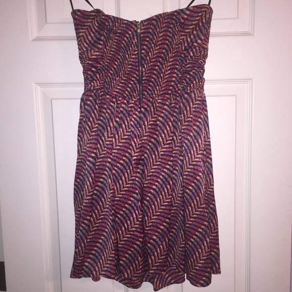 Bar III silky strapless patterned dress - Picture 3 of 5