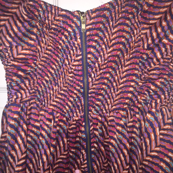 Bar III silky strapless patterned dress - Picture 4 of 5