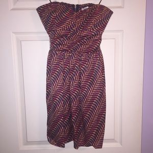 Bar III silky strapless patterned dress