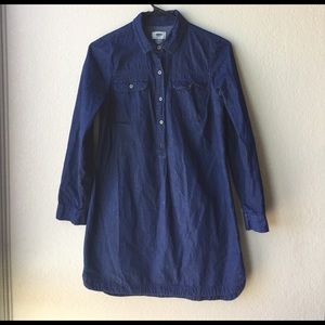 Chambray collard shirt dress