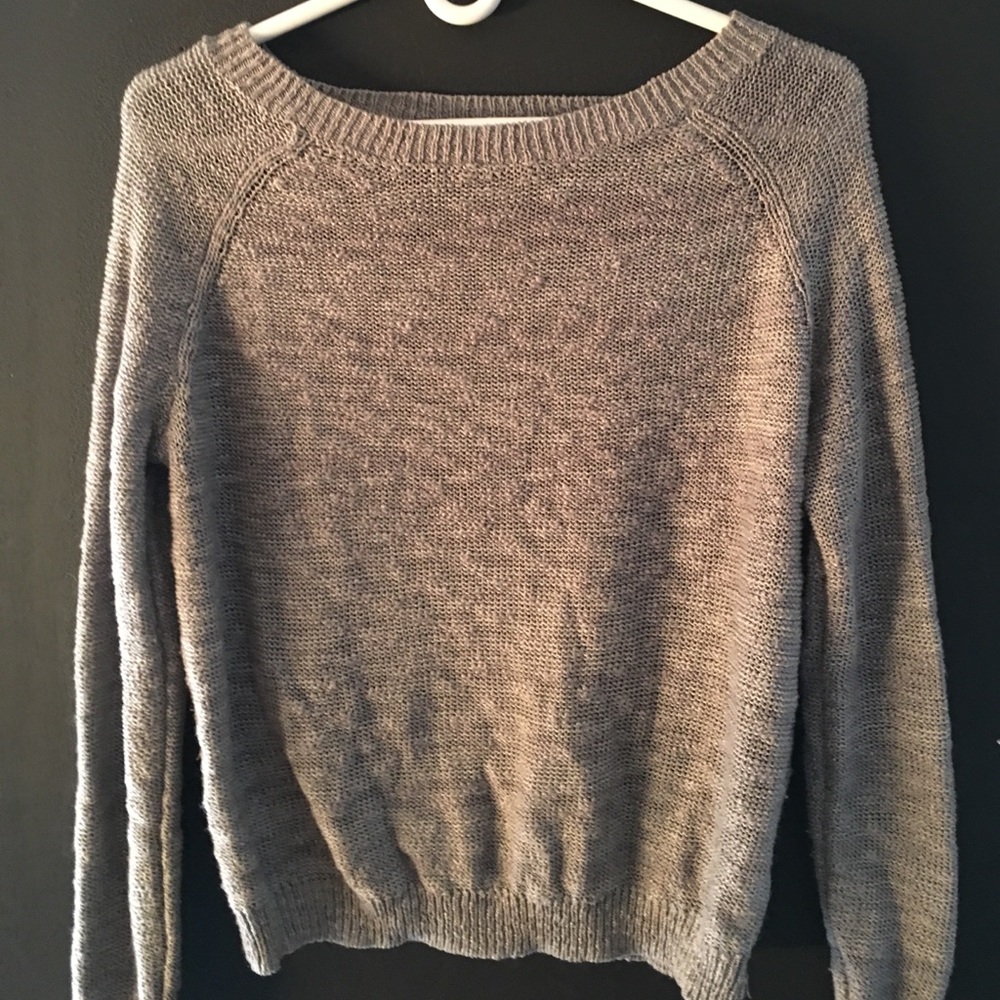 Cute gray open back sweater