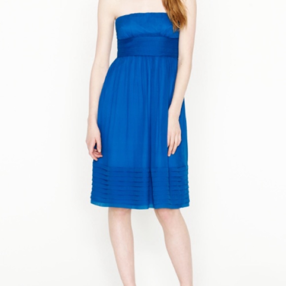J CREW Juliet silk chiffon strapless dress