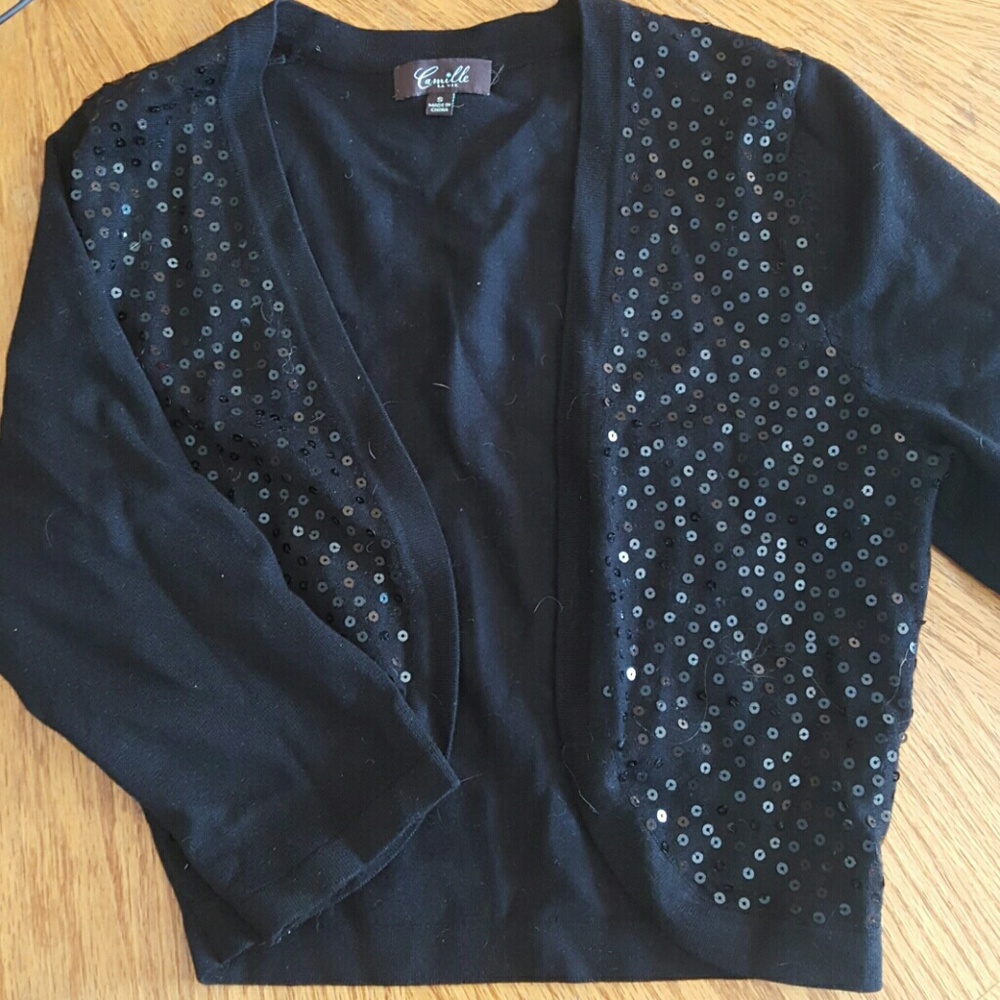 Black sequin cardigan