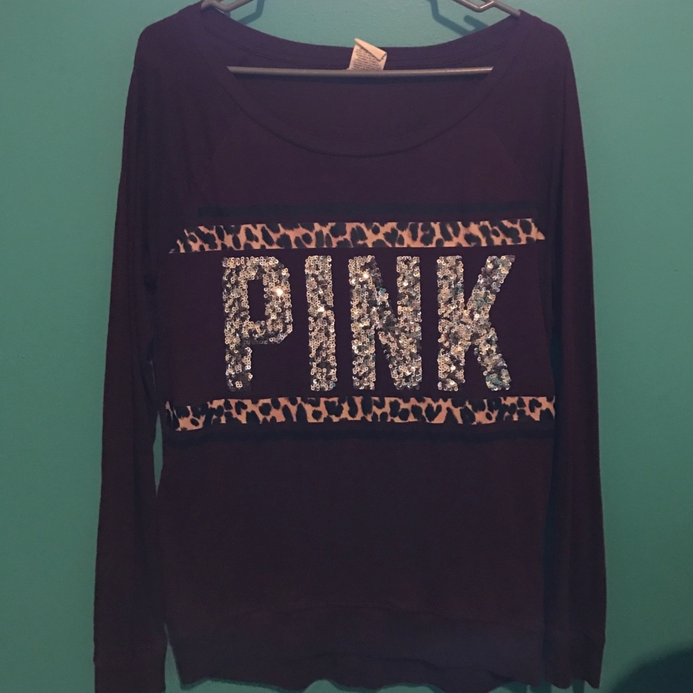PINK long sleeve sequin shirt