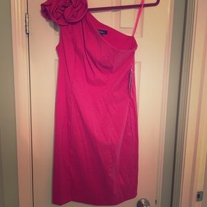 NWT S.L.Fashions one shoulder taffeta dress size14