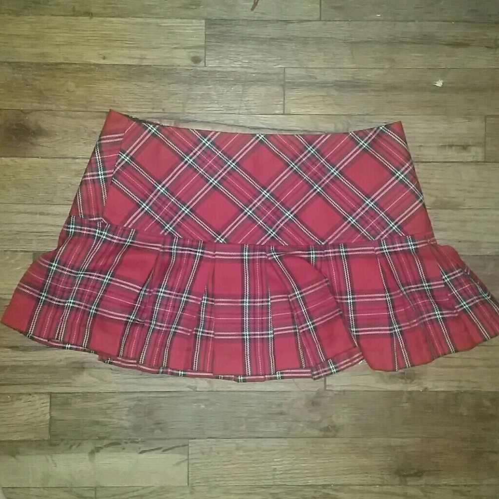 Wet Seal Plaid Mini Skirt