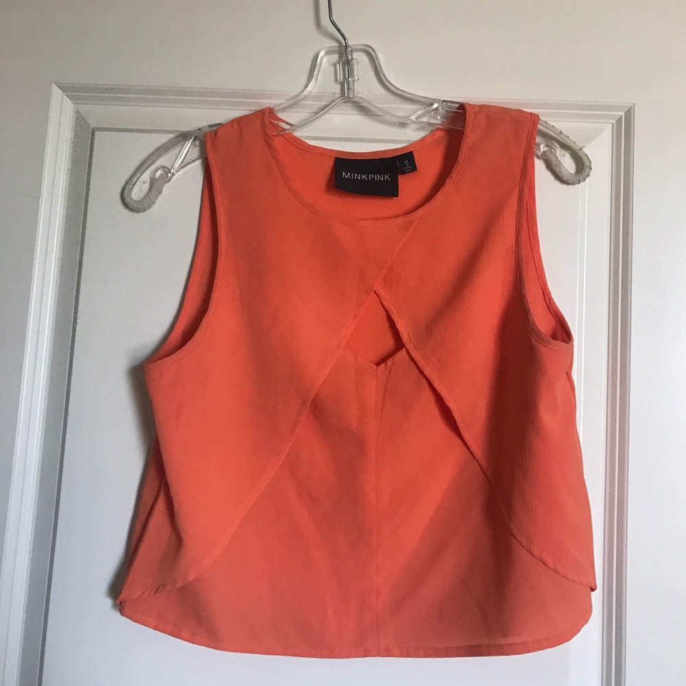 Orange mink pink top. Size small