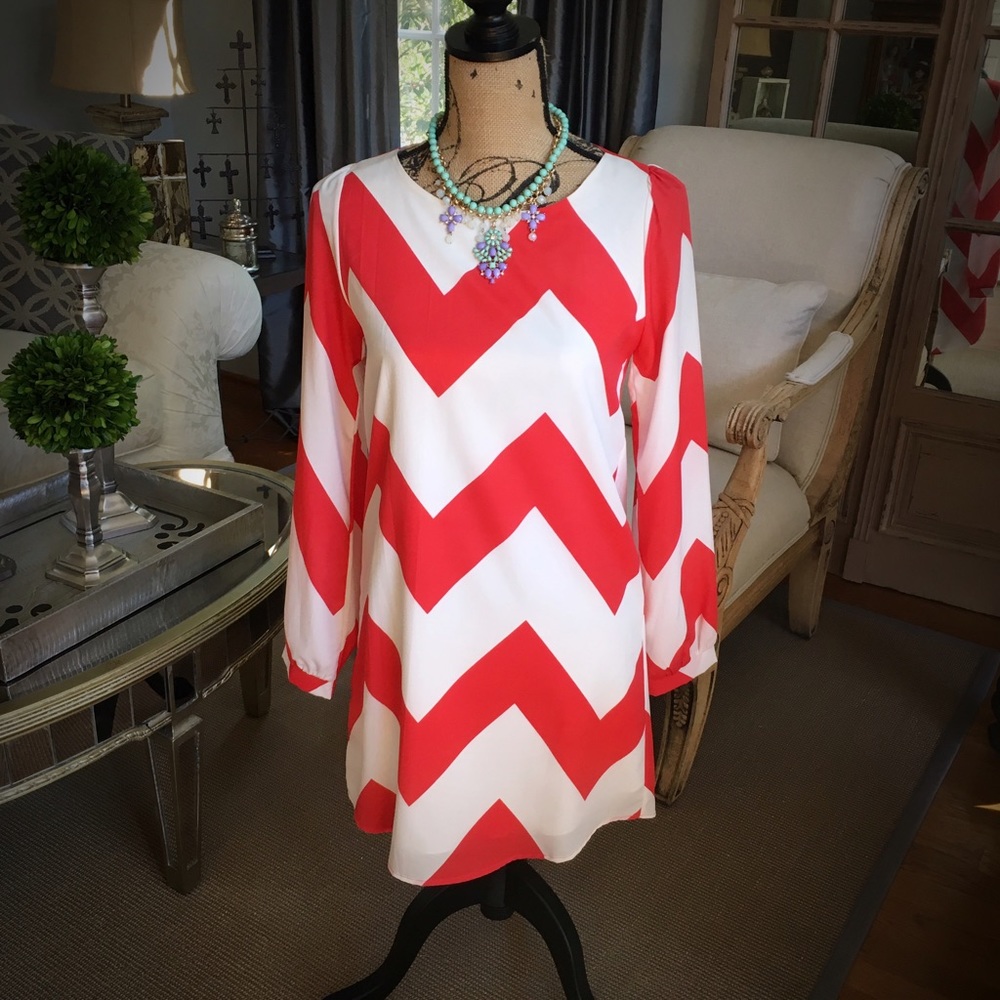 Long Sleeve Chevron Dress