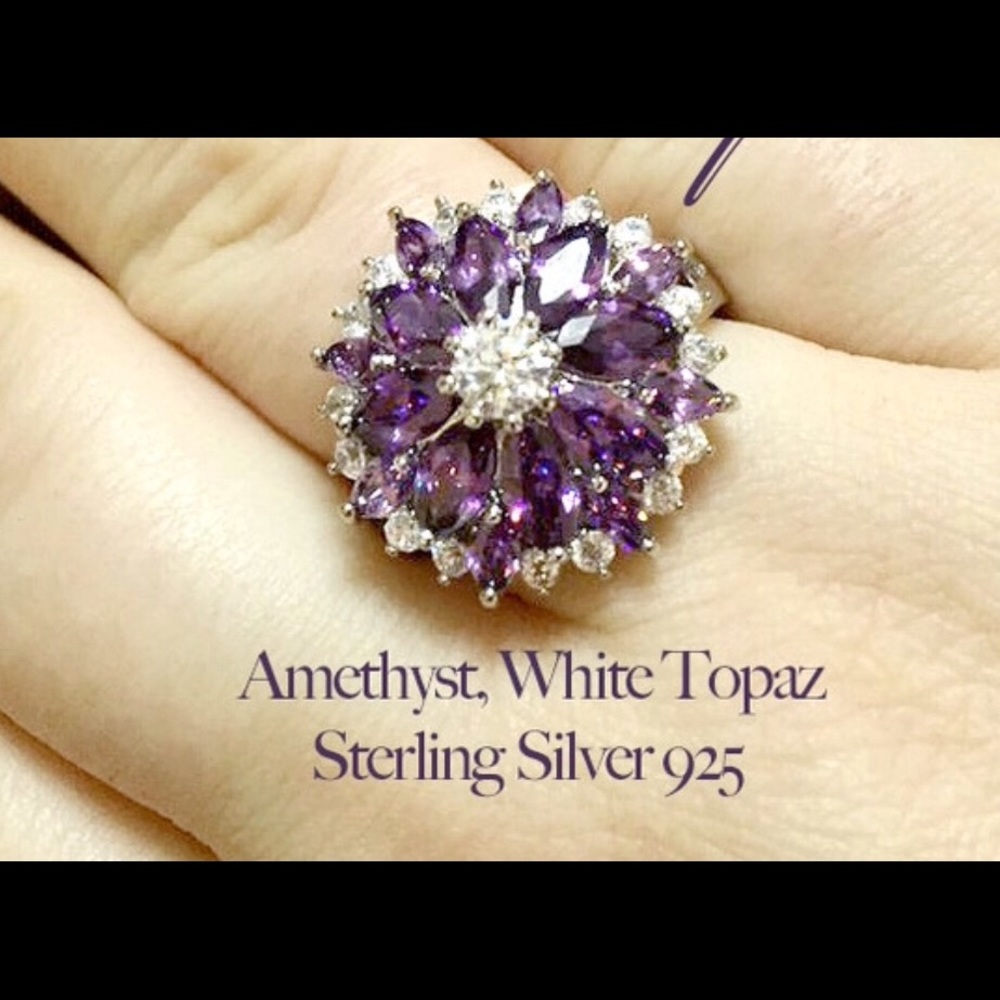 Amethyst Flower Ring