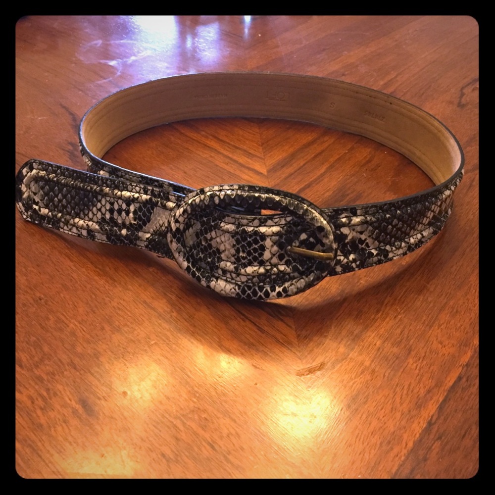 Loft snakeskin print wide belt