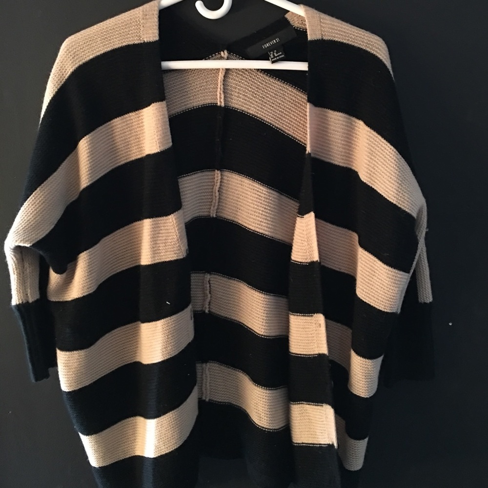 striped cute button cardigan