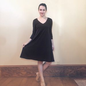 Black V Neck T-Shirt Dress
