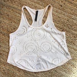 Jessica Simpson Med cream cutwork tank