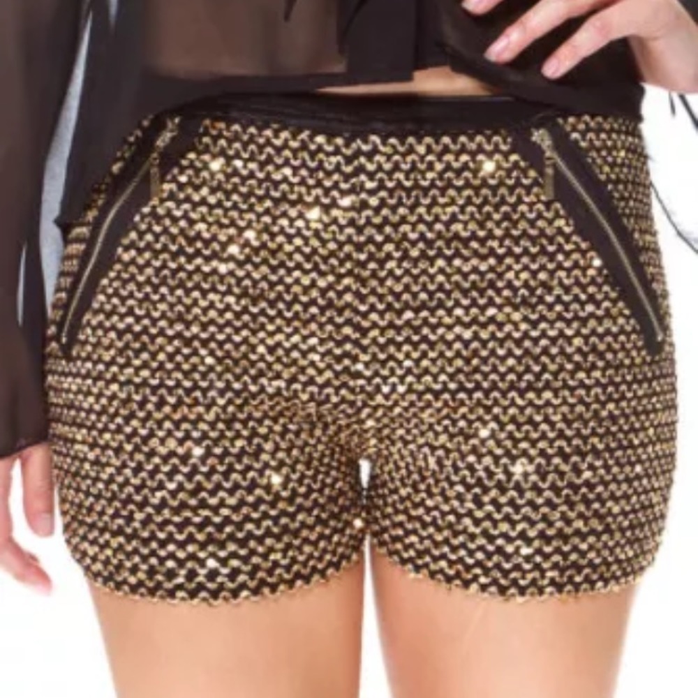 "L MARIE" GOLD SEQUIN SHORTS