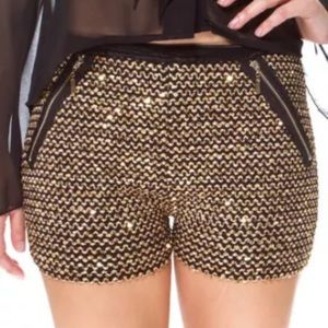 "L MARIE" GOLD SEQUIN SHORTS