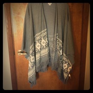 Tribal print poncho/cardigan