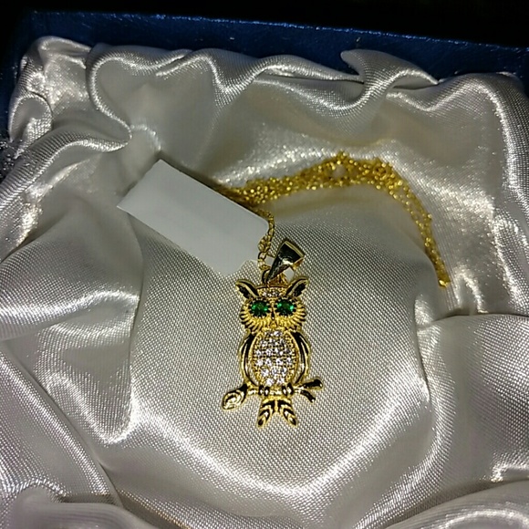 Jewelry - 💮14k YG OVERLAY STERLING SILVER OWL NECKLACE💮