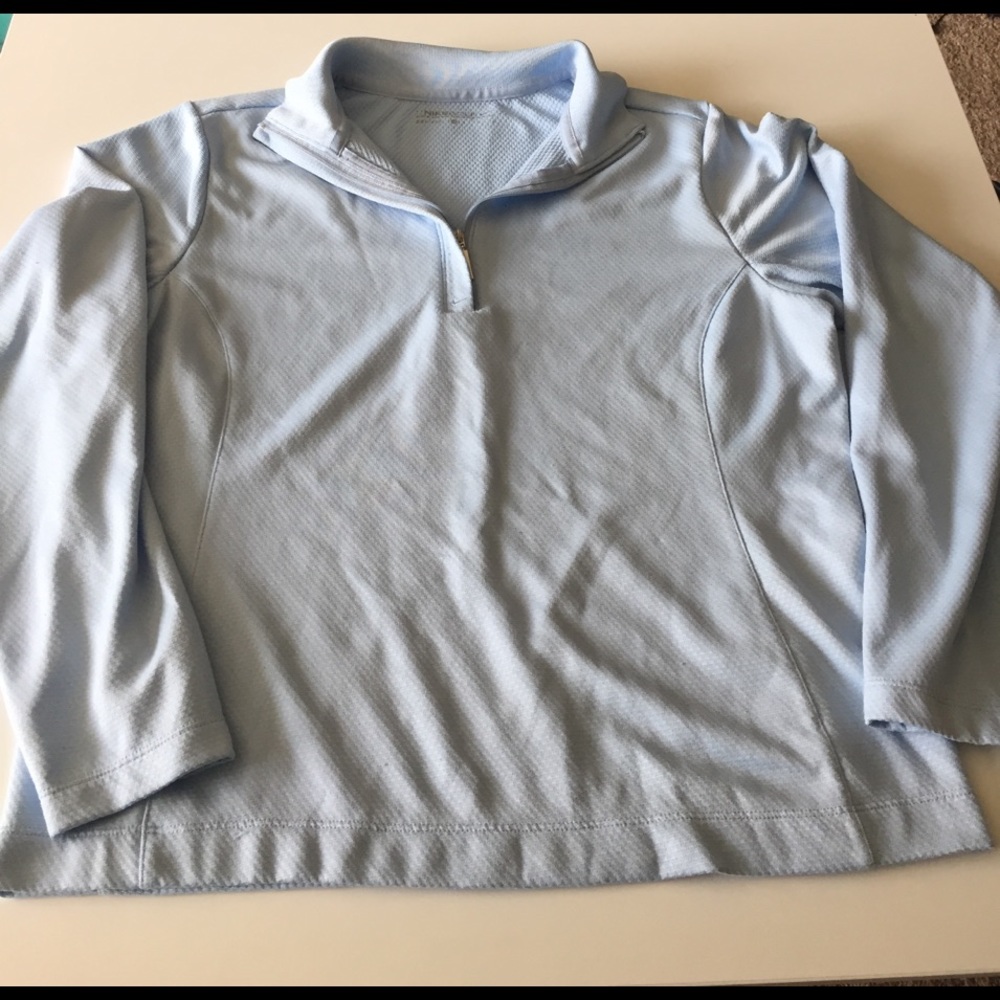 Light blue long sleeve Nike golf shirt
