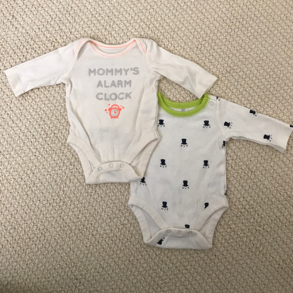 Bundle: Baby GAP long-sleeve onesies - NEWBORN