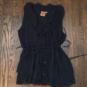 Tory Burch sleeveless ruffle Blouse