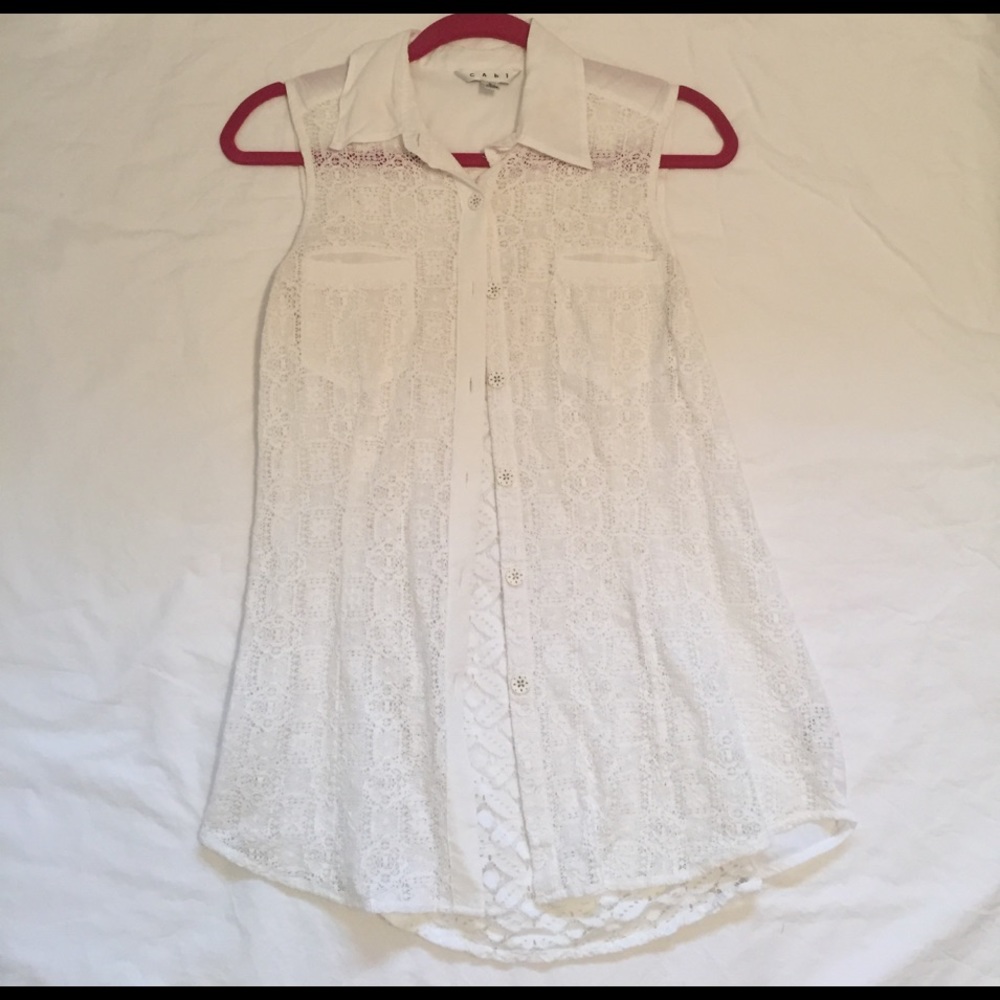 Cabi white lace blouse