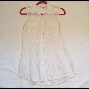 Cabi white lace blouse