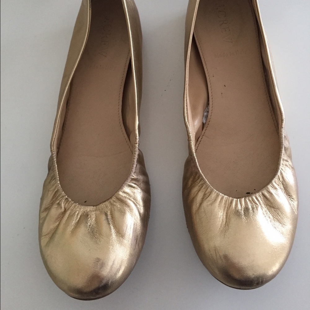 Jcrew cece metallic ballet flats size 8