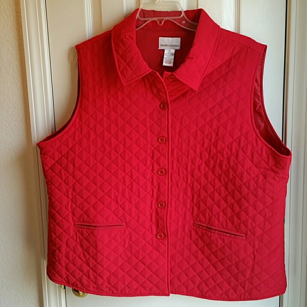 DRAPERS & DAMONS QUILTED MICROFIBER RED VEST SZ 2X