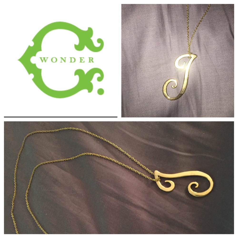 C wonder initial J necklace