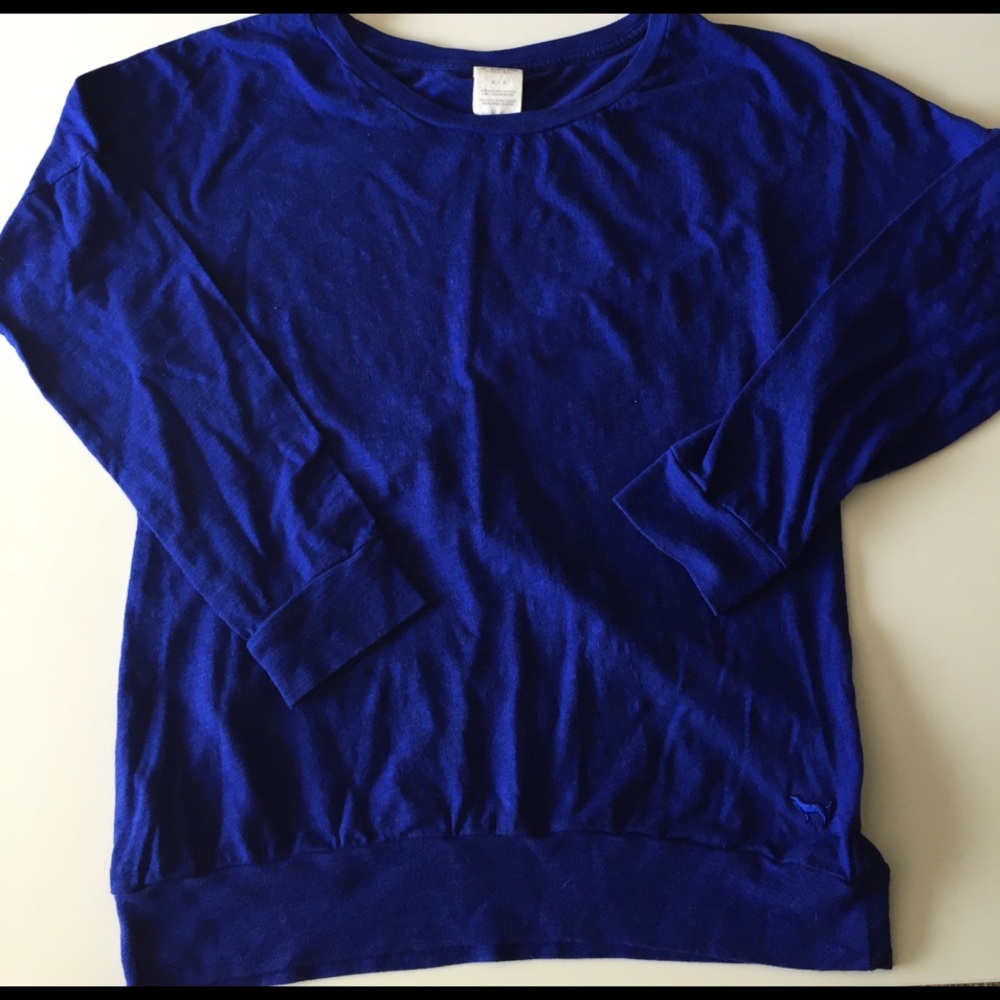 Blue long sleeve Victoria's Secret pink t shirt