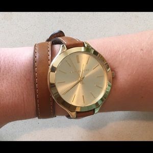 Michael Kors Leather Wrap Watch