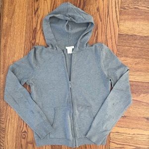 Gray silk and cashmere hoodie